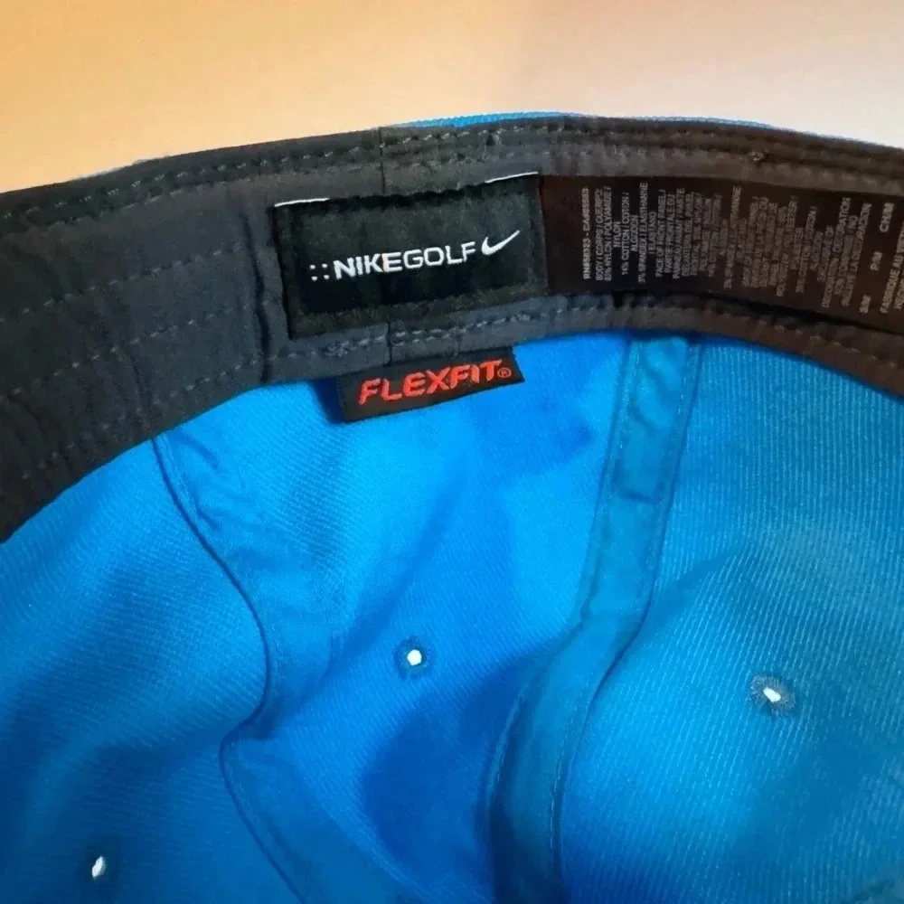 Nike FlexFit Golf Hat - blue and black, OSFM